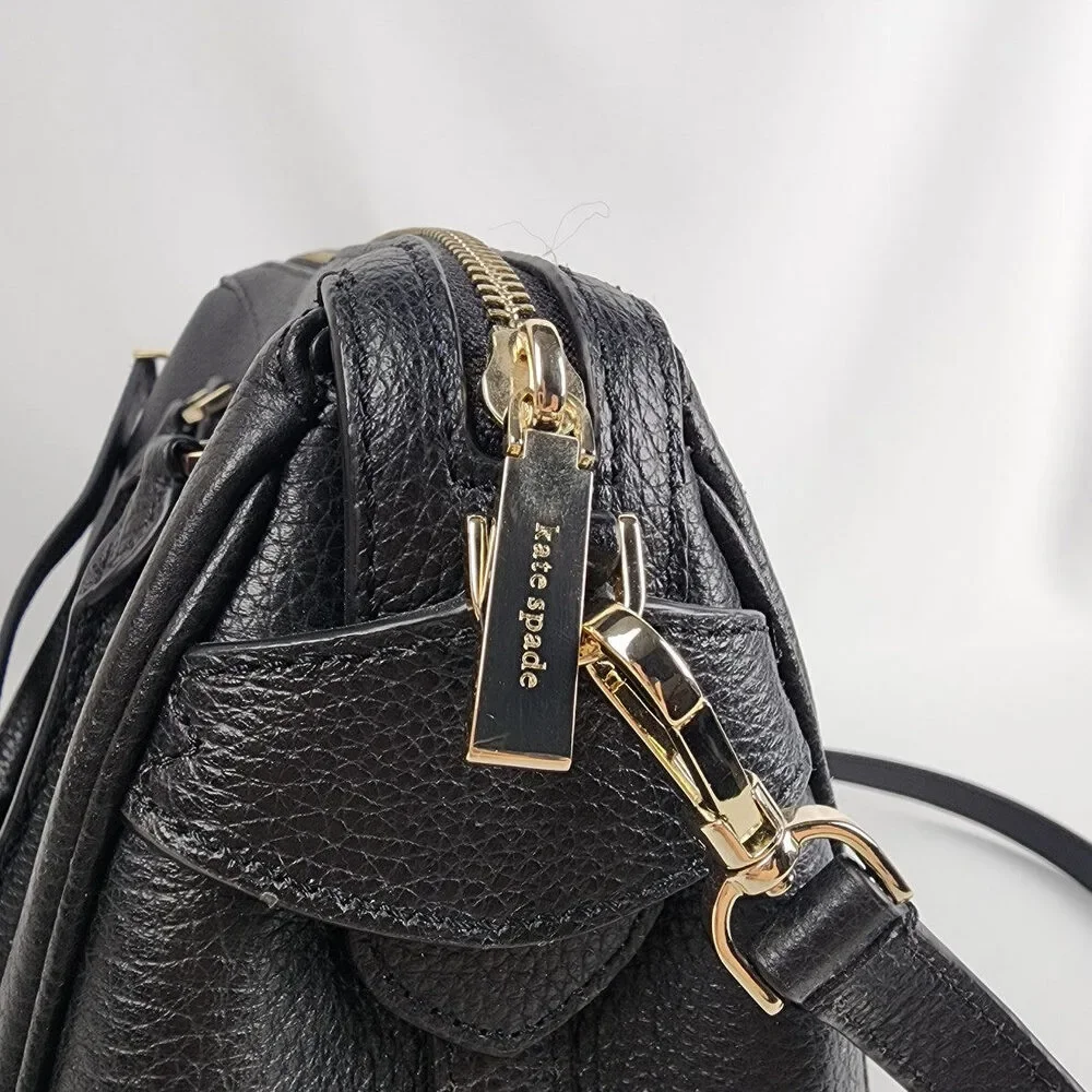 Kate Spade New York Pebbled Leather Black Mimi Satchel - Picture 4 of 9